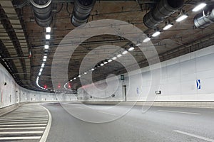 Light trails in tunnel