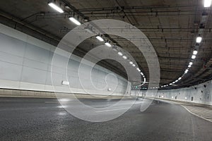 Light trails in tunnel