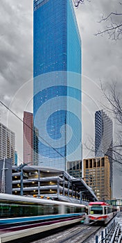 Light train in Calgary, Alberta, Canada.