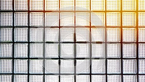 light transmission on surface of glass block wall background