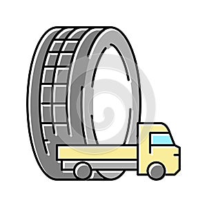 light truck tires color icon vector illustration