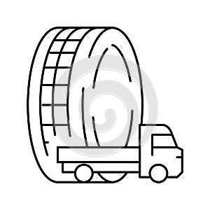 light truck tires line icon vector illustration