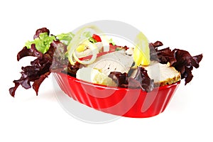 Light tuna served on bowl