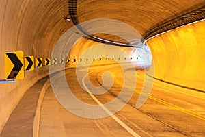 Light tunnel and pointing curve in photo