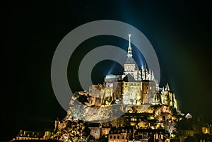 Light-up in Le Mont-Saint-Michel night view