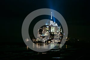 Light-up in Le Mont-Saint-Michel night view