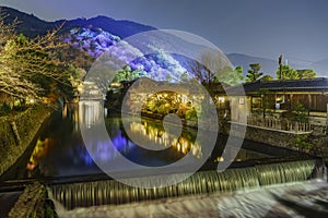 Light up and light festival in Arashiyama area