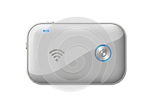 Light is on the upper left, and a circular power button is on