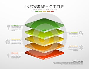 Light Vector Infographic layers desks template