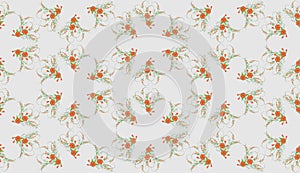 Light vector seamless floral pattern with bouquets of small flowers for decorating tiles, mugs, postcards, border for pastel linen