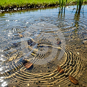 Light and water forms dynamic reflections and shadows capturing