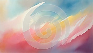 light watercolor abstract background gentle gradient pastel softcolor yellow,orange and blue blank drawing painting,