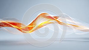 Cybersecurity Abstract Concept With Light Wave Lines in Pale Background and Open Center Representing Data Flow and