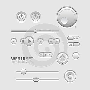 Light Web UI Elements Design Gray.