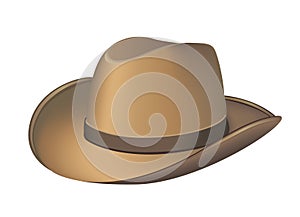 Light Yellowish Brown Cowboy Hat Vector Illustration