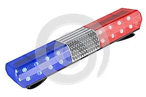 Lightbar, red and blue. 3D rendering