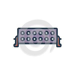 Color illustration icon for Lightbars, electronic and bulb