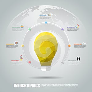 Lightblub infographic 7 steps. can be used for workflow layout, diagram