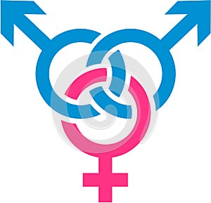 Lightblue and pink bisexual sign