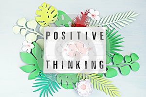 Lightbox with motivation words for self care, positive thinking, mental health, emotional wellness