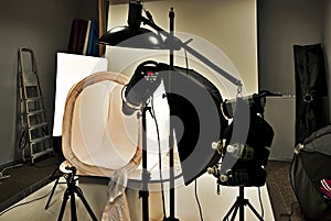Lightbox setup in photo studio