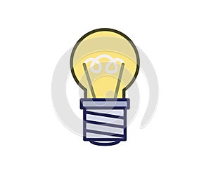 Lightbub icon. Line colored vector illustration. Isolated on white background