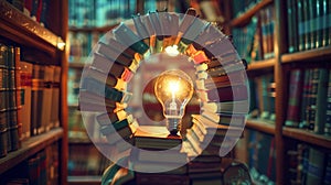 The Lightbulb in Books.AI generated image