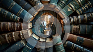 The Lightbulb in Books.AI generated image
