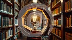The Lightbulb in Books.AI generated image