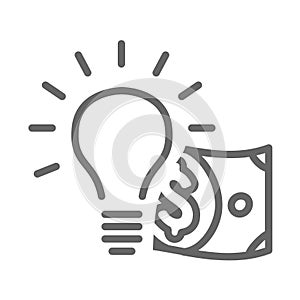 Lightbulb and Dollar Icon for a Moneymaking Idea