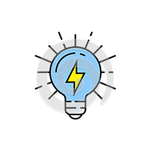 Lightbulb electricity line icon