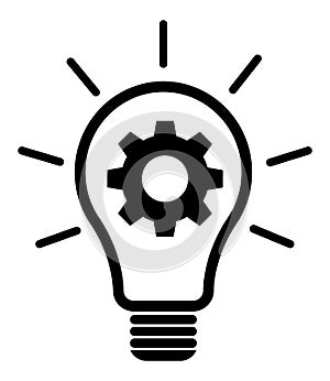 Lightbulb gears icon settings , for mobile applications web sites etc. Vector illustration