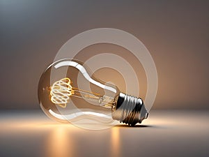 A lightbulb glowing with copy space background for creative thinking, problem solving solution, brainstorming, innovating concept