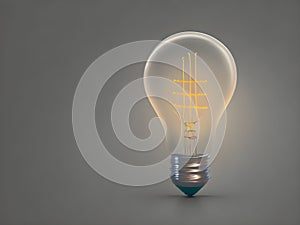 A lightbulb glowing with copy space background for creative thinking, problem solving solution, brainstorming, innovating concept