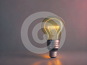 A lightbulb glowing with copy space background for creative thinking, problem solving solution, brainstorming, innovating concept