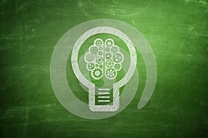 Lightbulb icon on blackboard