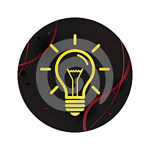 Lightbulb icon elegant black round button