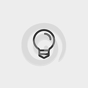 Lightbulb icon in a flat design in black color. Vector illustration eps10