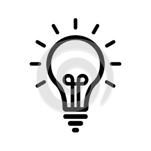 Lightbulb icon flat vector illustration design