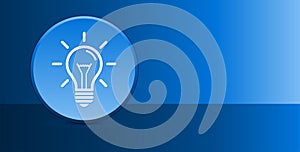 Lightbulb icon glassy modern blue button abstract background