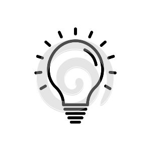 Lightbulb icon isolated on white background