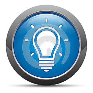 Lightbulb icon premium blue round button vector illustration