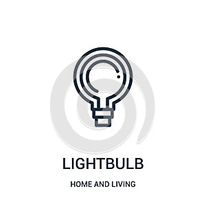 lightbulb icon vector from home and living collection. Thin line lightbulb outline icon vector illustration. Linear symbol for use