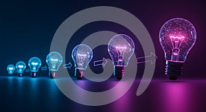 lightbulb idea evolution with digital connections
