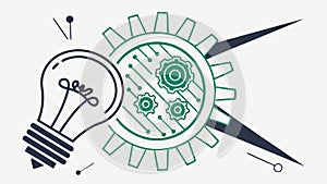 Lightbulb Idea with Gears Technology Engineering, vector design Generative AI