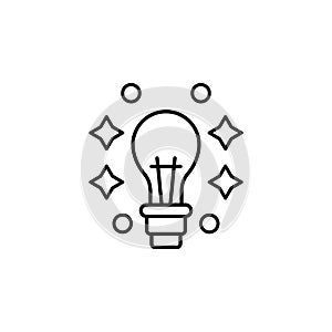lightbulb, inspiration, electronics icon. Element of marketing for mobile concept and web apps icon. Thin line icon for website