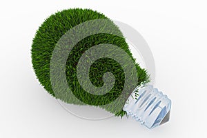 Lightbulb made of green grass