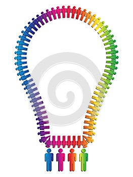 Lightbulb made of people