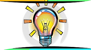 lightbulb pop art: bright idea illustration