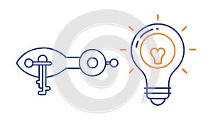 Lightbulb Process Connection Icon, Innovation Flow, vector design Generative AI